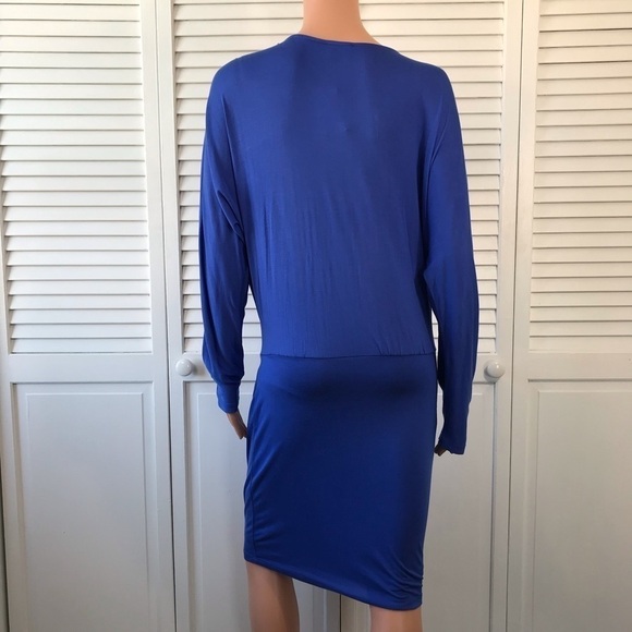 HAUTE HIPPIE Cobalt Long Sleeve Deep V-Neck Dress Size Small - Picture 10 of 10